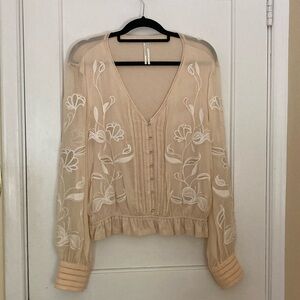 Anthropologie top with embroidered details